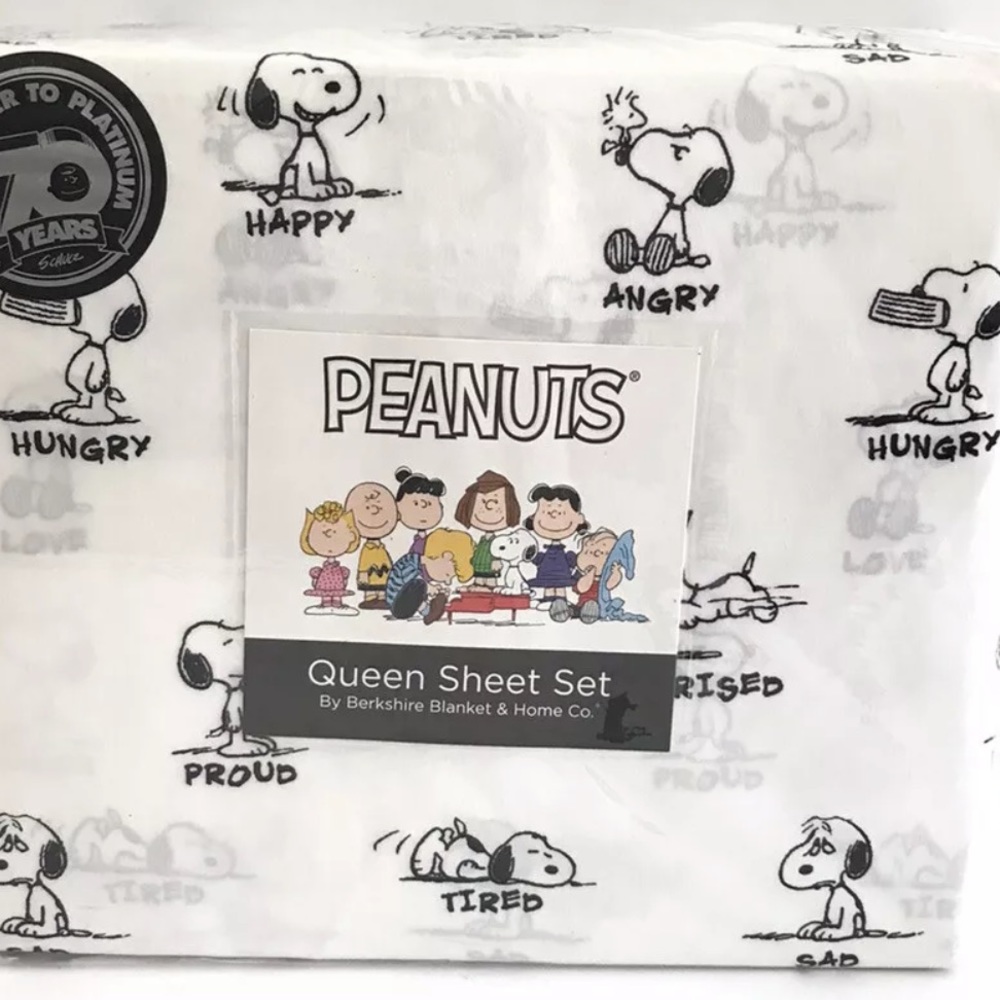 Berkshire Peanuts Queen Sheet Set Snoopy Emotion